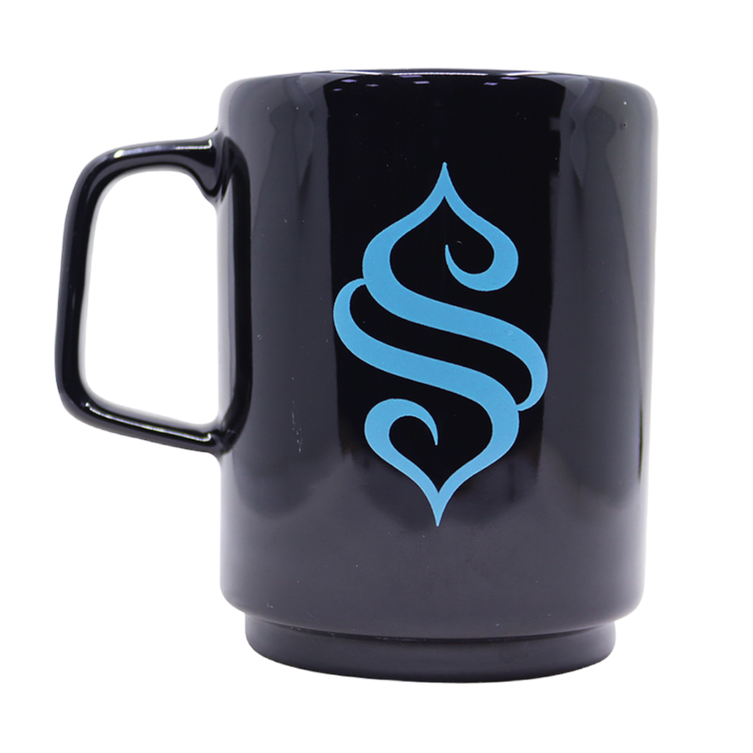 Semerkand logolu siyah porselen kupa